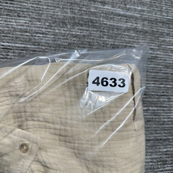 Molokai Surf Co. Shirt Men's L Beige Short Sleeve Button Up - Picture 14 of 14